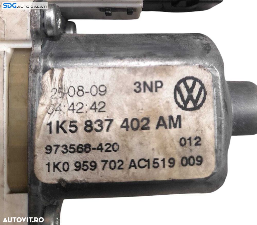 Motoras Macara Electrica de pe Usa Portiera Dreapta Fata Volkswagen Passat B6 2005 - 2010 Cod 1K0959792N 1K5837402AM [N1068] - 6