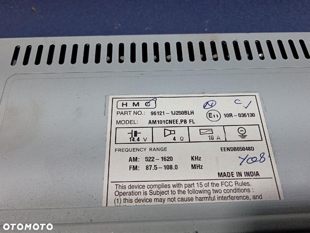 HYUNDAI I20 I LIFT 12- RADIO CD 96121-1J250BLH - 7
