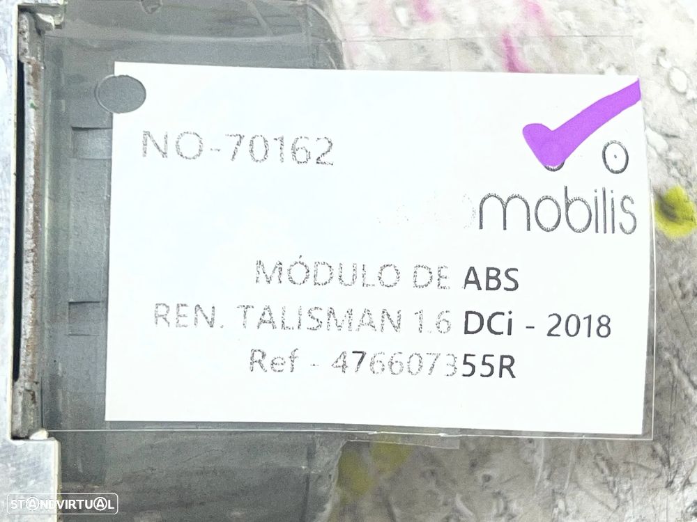 Módulo ABS RENAULT TALISMAN 1.6 dCi Ref. 476607355R - NO. 70162 - 7