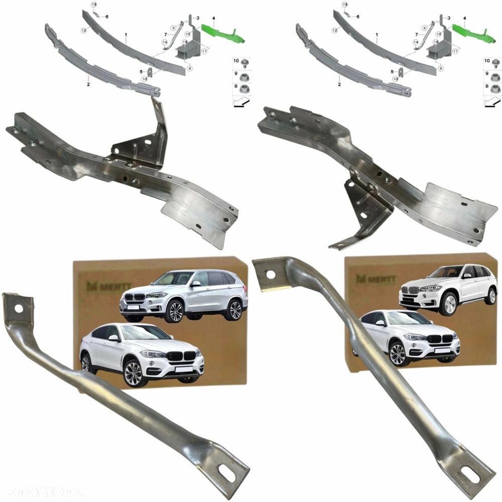 BMW X5 F15 X6 F16 OKULAR WSPORNIK PRAWY LEWY LAMPY WSPORNIK WZMOCNIENIE V - 2