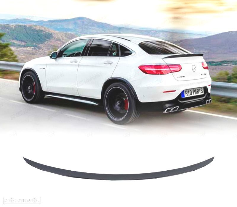 AILERON SPOILER MERCEDES GLC COUPE C253 15-22 LOOK AMG PRETO BRILHO - 1