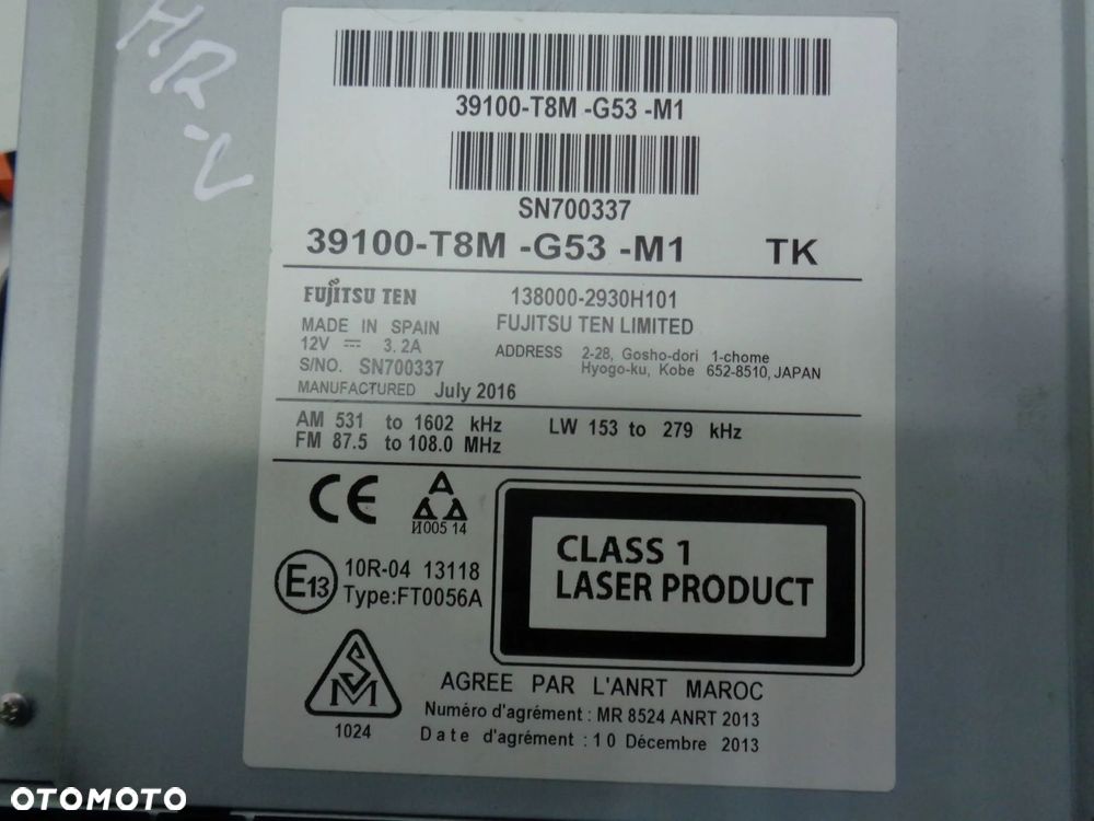 honda hr-v ii hrv ii radio nawigacja 39100-t8m-g53-m1 - 8