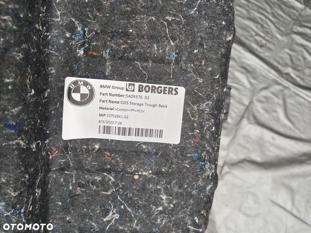 BMW X5 G05 wykładzina podłoga bagażnika 5A09376 - 2