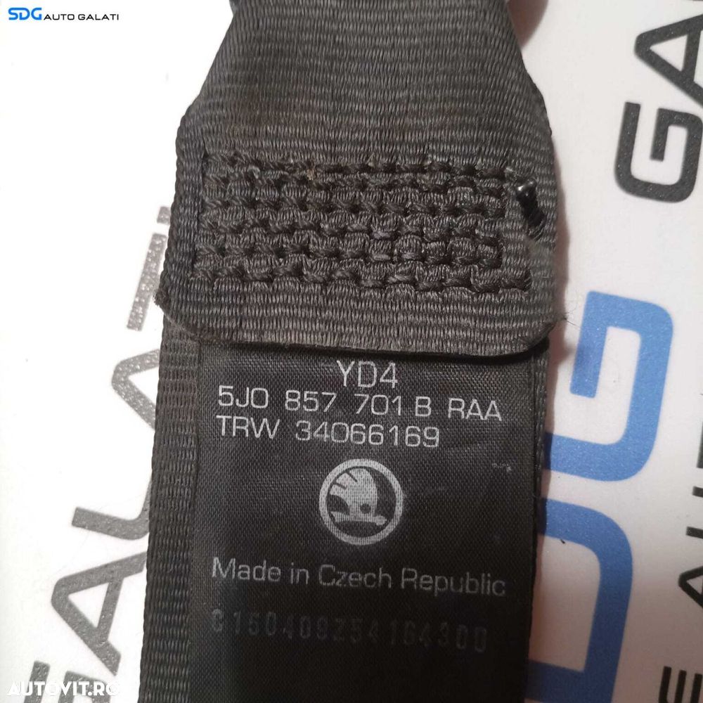 Centura Siguranta Stanga Fata Skoda Fabia 2 2007 - 2015 Cod 5J0857701B [1979] - 6