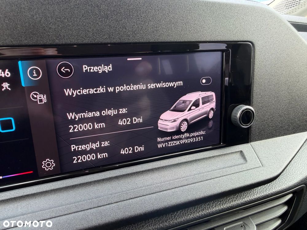 Volkswagen CADDY VAN KOMBI 5 Osobowy z homologacją cięż. N1, Mocny silnik 2.0TDI 102KM EURO-6 AQ Oszczędny i Dynamiczny Mikrobus VW, DMC-2.4t, Duża Ładowność 782kg, Homologacja na hak 1400kg, Bogate wyposażenie KOMFORT+ 100% Bezwypadkowy - 24