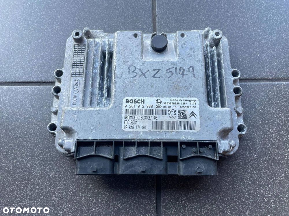 STEROWNIK SILNIKA 1.6 HDI CITROEN PEUGEOT 9664617480 0281012980 EDC16C34 - 1