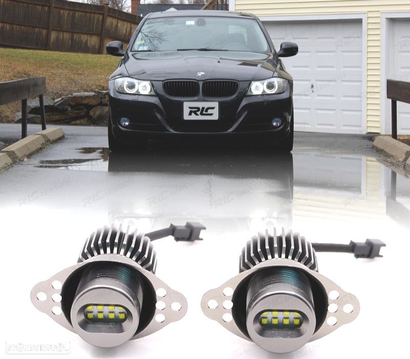 KIT DE LÂMPADAS ANGEL EYES LED 80W CANBUS BMW E90 E91 LCI SEM XENON - 1