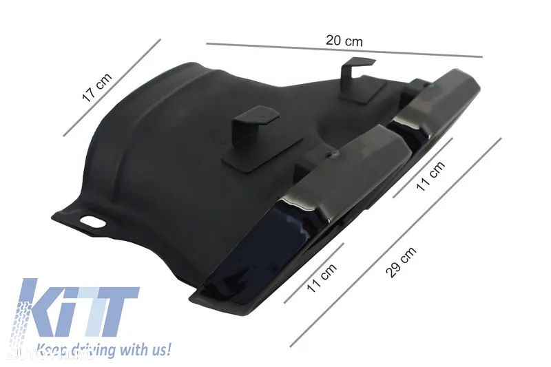 Difuzor Bara Spate cu Ornamente compatibil cu Mercedes C-Class W205 (2014-2020) C63 Design Negru - 4