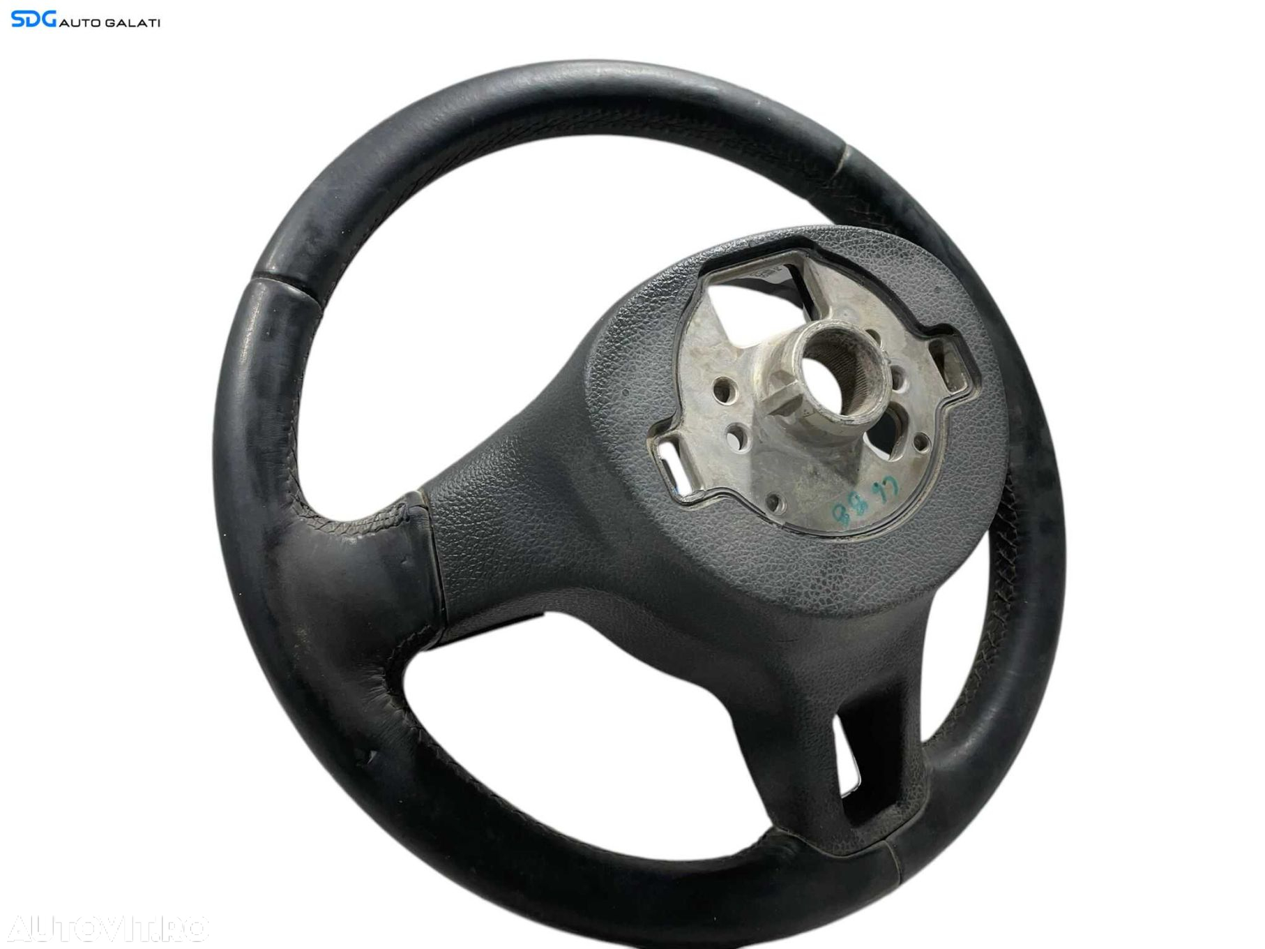 Volan 3 Spite din Piele Volkswagen Passat B7 2010 - 2015 Cod 5C0419091A [LR0481] - 6