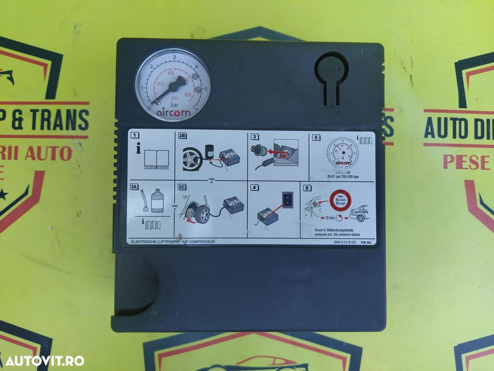Compresor auto umflat roti kit pana original Vw Skoda Audi Seat + Husa - 4