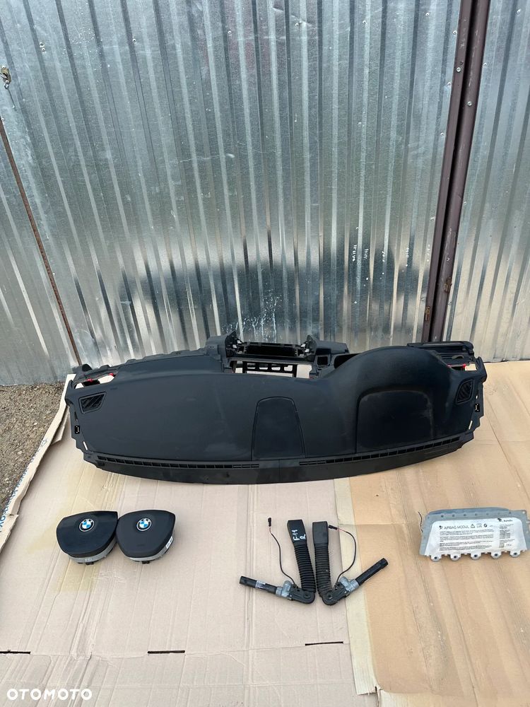 BMW 5 F10 F11 DESKA ROZDZIELCZA KOKPIT KONSOLA ARIBAG NAPINACZE ORYGINAŁ KOMPLET - 4