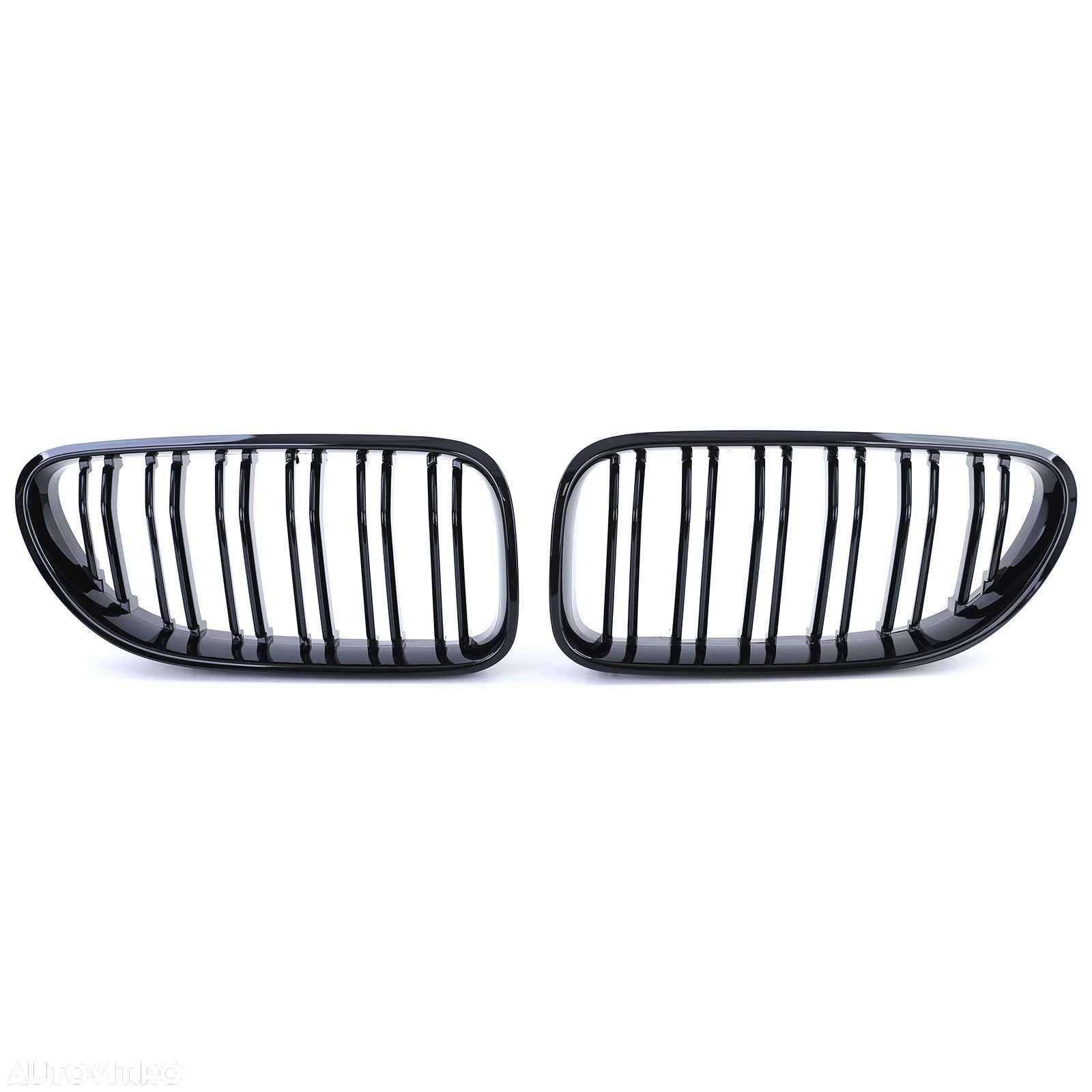 Grile Nari Duble M Look BMW Seria 6 F06 F12 F13, Negru Lucios M6 Sport - 6