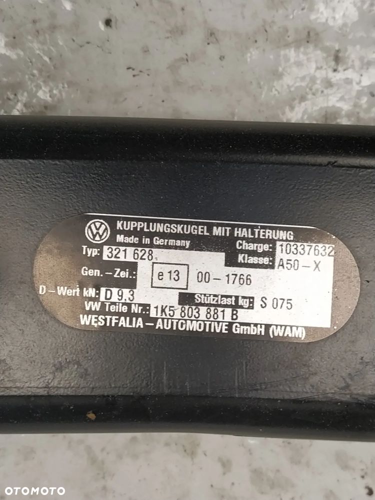 VW GOLF 5 V 6 VI KOMBI VW JETTA HAK HOLOWNICZY ODKRĘCANY KLUCZYK ORYGINAŁ WESTFALIA - 11