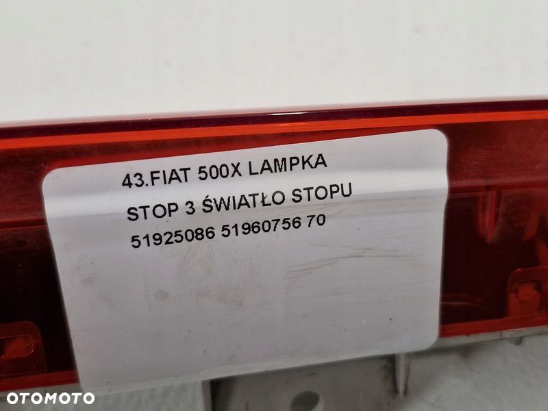 FIAT 500X LAMPKA STOP 3 ŚWIATŁO STOPU 51925086 51960756 - 7