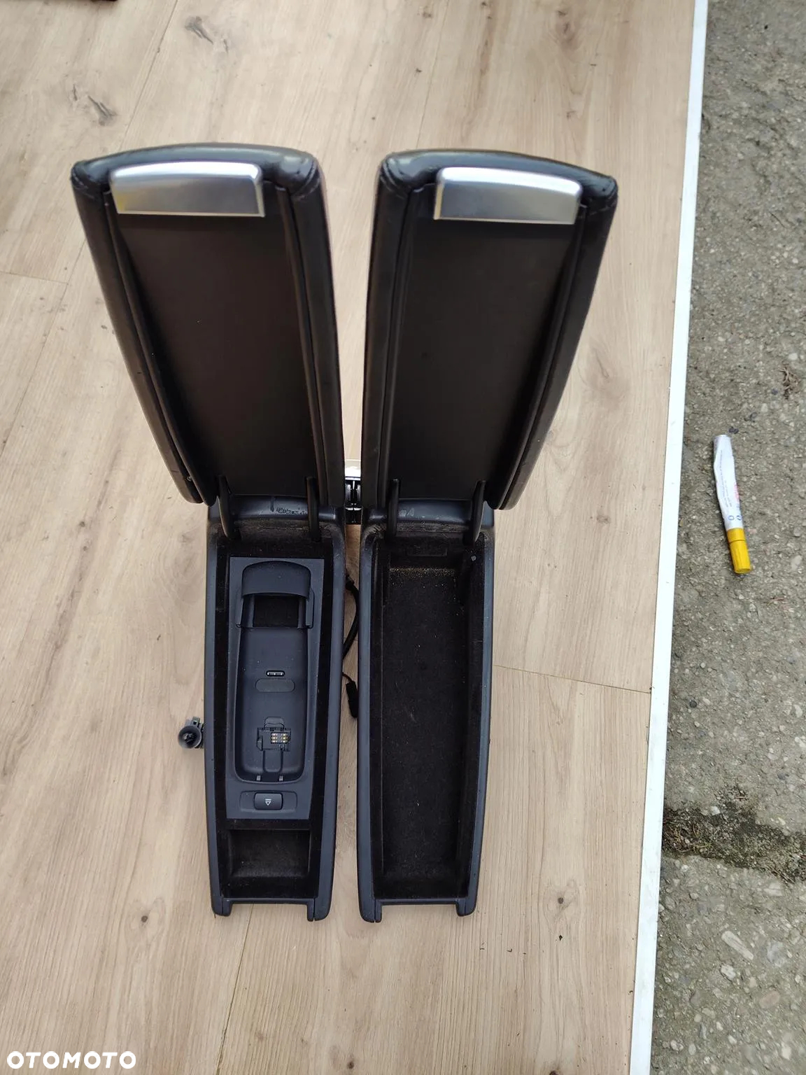 AUDI A8 D3 PODŁOKIETNIK Czarna Skóra podwójny Zamki Nie połamane - 10