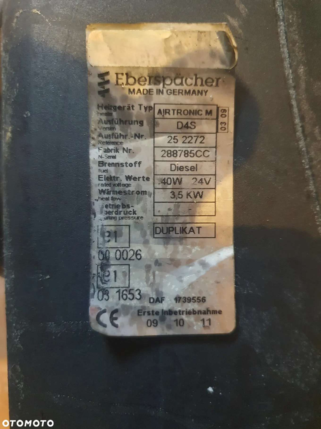 Ogrzewanie postojowe Airtronic M D4S Eberspächer 3,5KW - 4