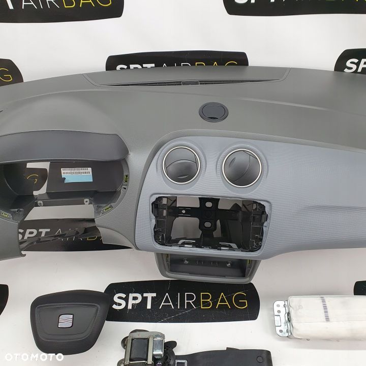 SEAT IBIZA 6J IV DESKA ROZDZIELCZA KONSOLA KOKPIT PULPIT PODUSZKI AIRBAG AIR BAG PASY KIT SET - 3