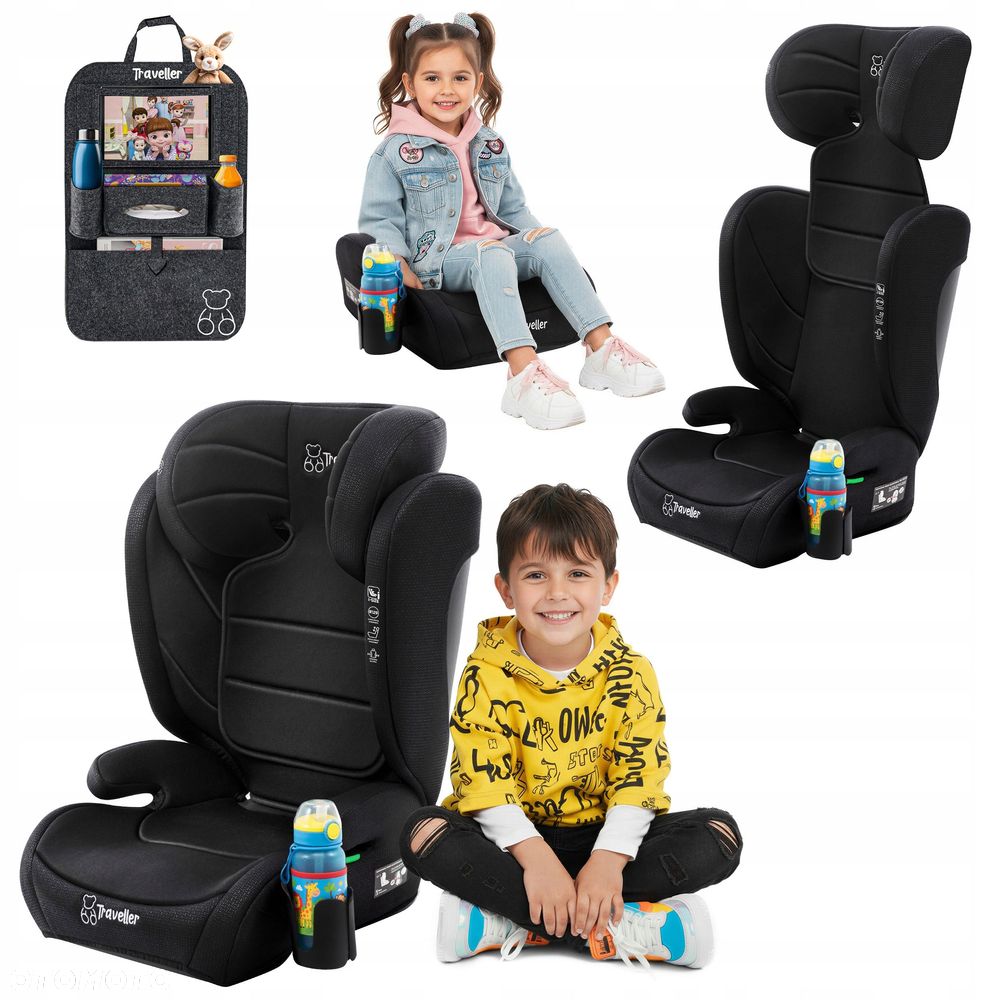 fotelik samochodowy 2w1 podstawka 15-36kg duży 100-150cm i-size +organ - 1