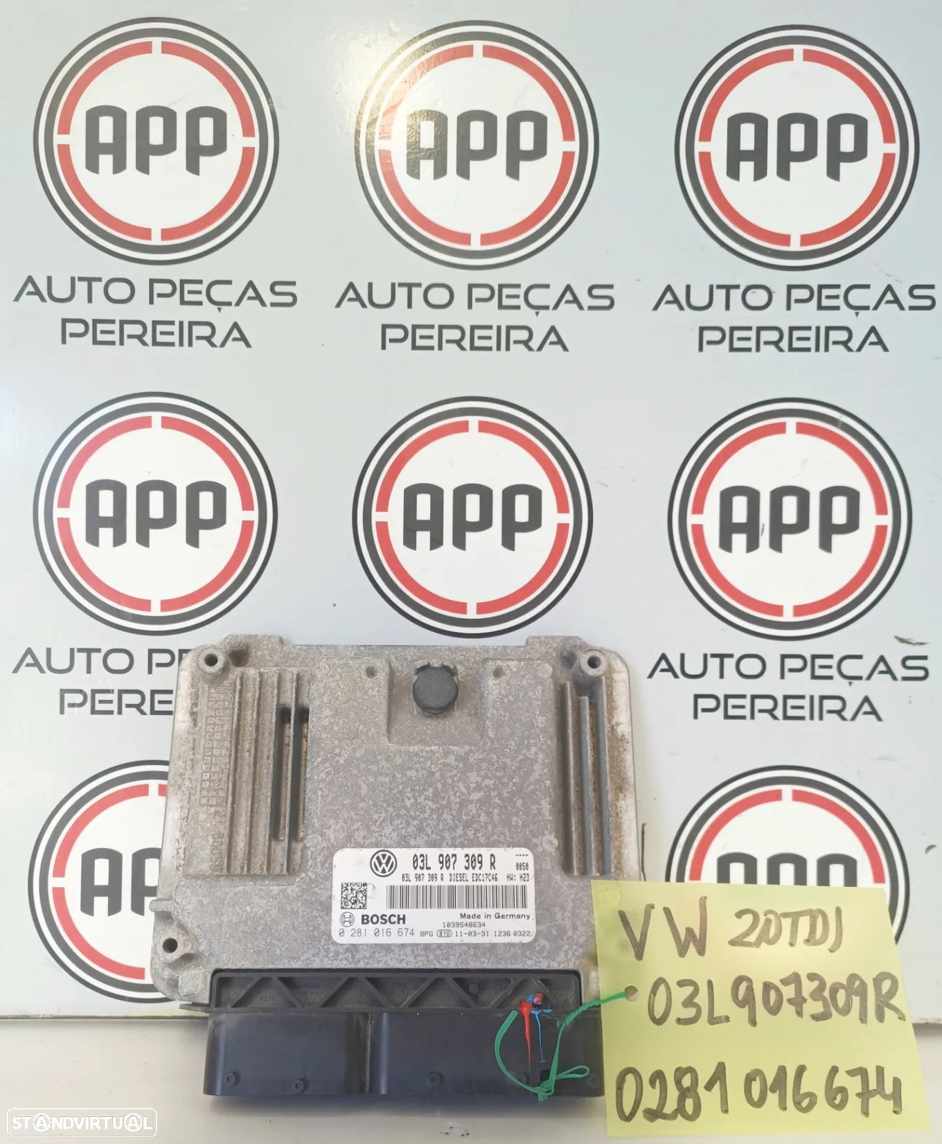 Centralina motor VW 2.0 TDI referência 03L907309R, 0281016674, EDC17C46 - 1