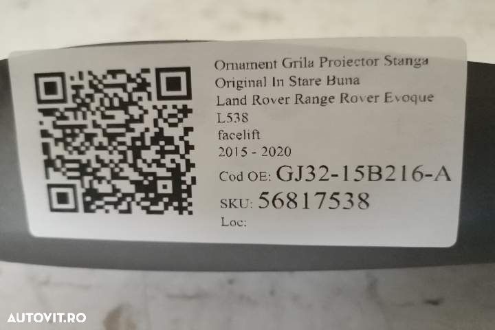 Ornament Grila Proiector Stanga Original In Stare Buna Land Rover  Ran - 7