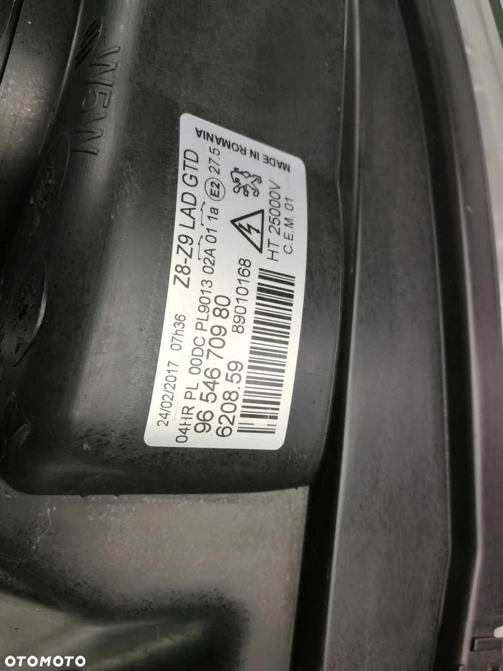 9654670980 reflektor lampa xenon lewa lewy przód przednia PEUGEOT 607 EURO - 12
