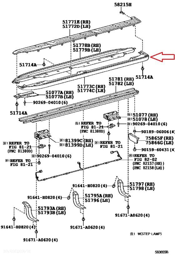 TOYOTA LAND CRUISER PRADO 09- NAKŁADKA PROGU LEWA 51774-60200 - 2