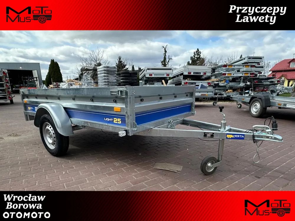 Inny Przyczepa VESTA LIGHT 25 251x135x37 cm WYSOKIE BURTY spawana rama Wrocław MOTOMUS
