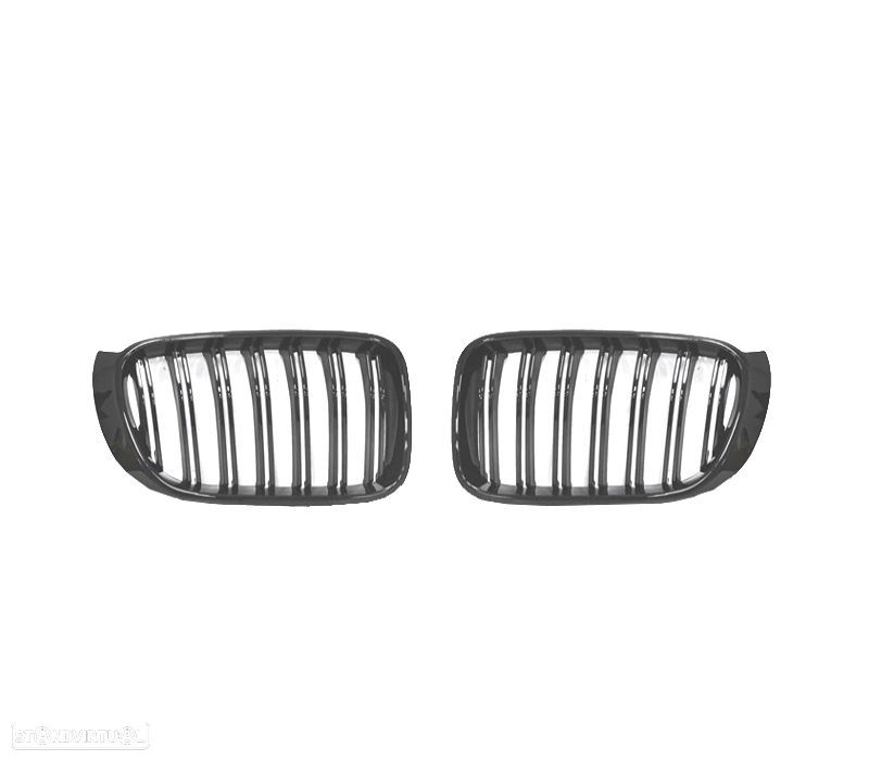 GRELHA DUPLA BMW X3 F25 X4 F26 LOOK M PRETO BRILHANTE - 2