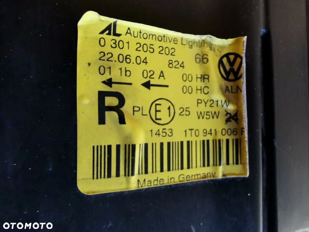 Volkswagen Touran Lampa Prawy Przód 1T0941006F - 5