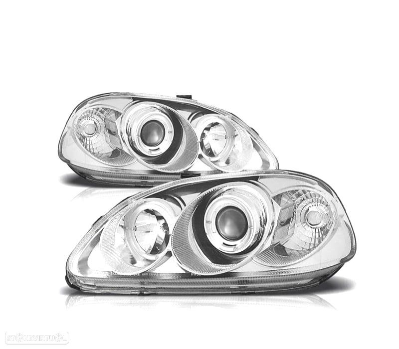 FARÓIS ANGEL EYES HONDA CIVIC 96-98 FUNDO CROMADO - 1