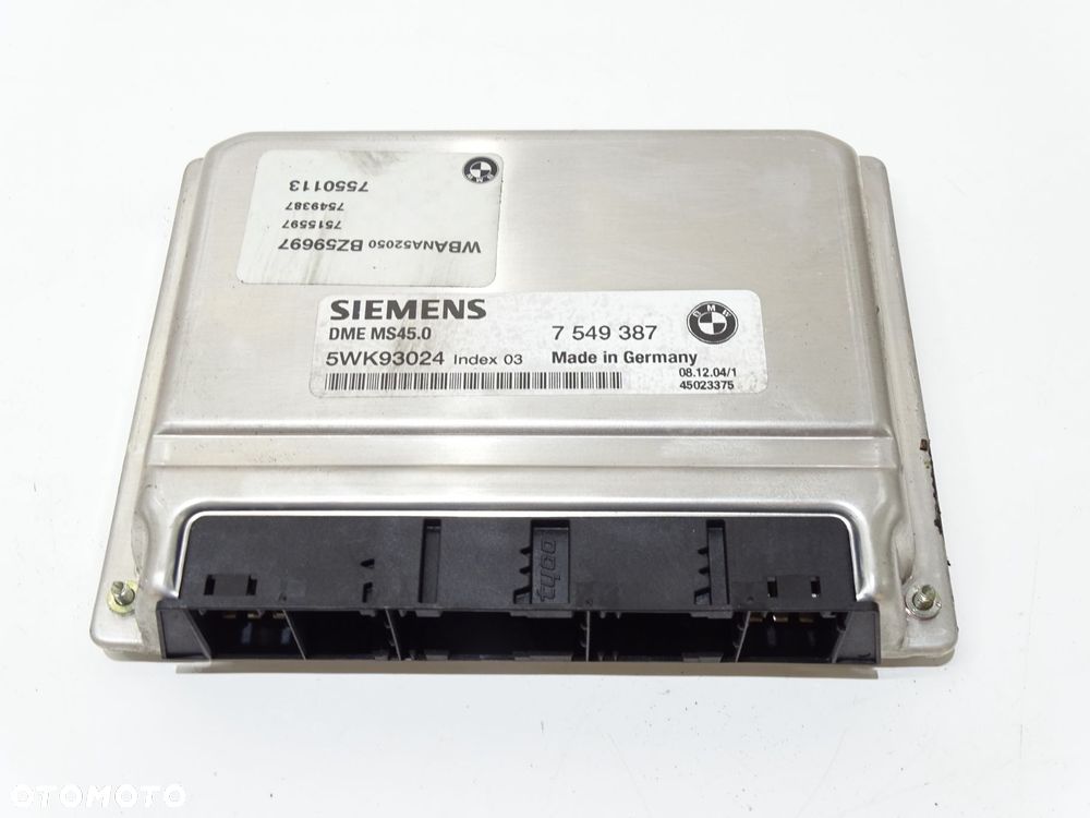 STEROWNIK KOMPUTER SILNIKA BMW E60 M54 MANUAL 7549387 - 2