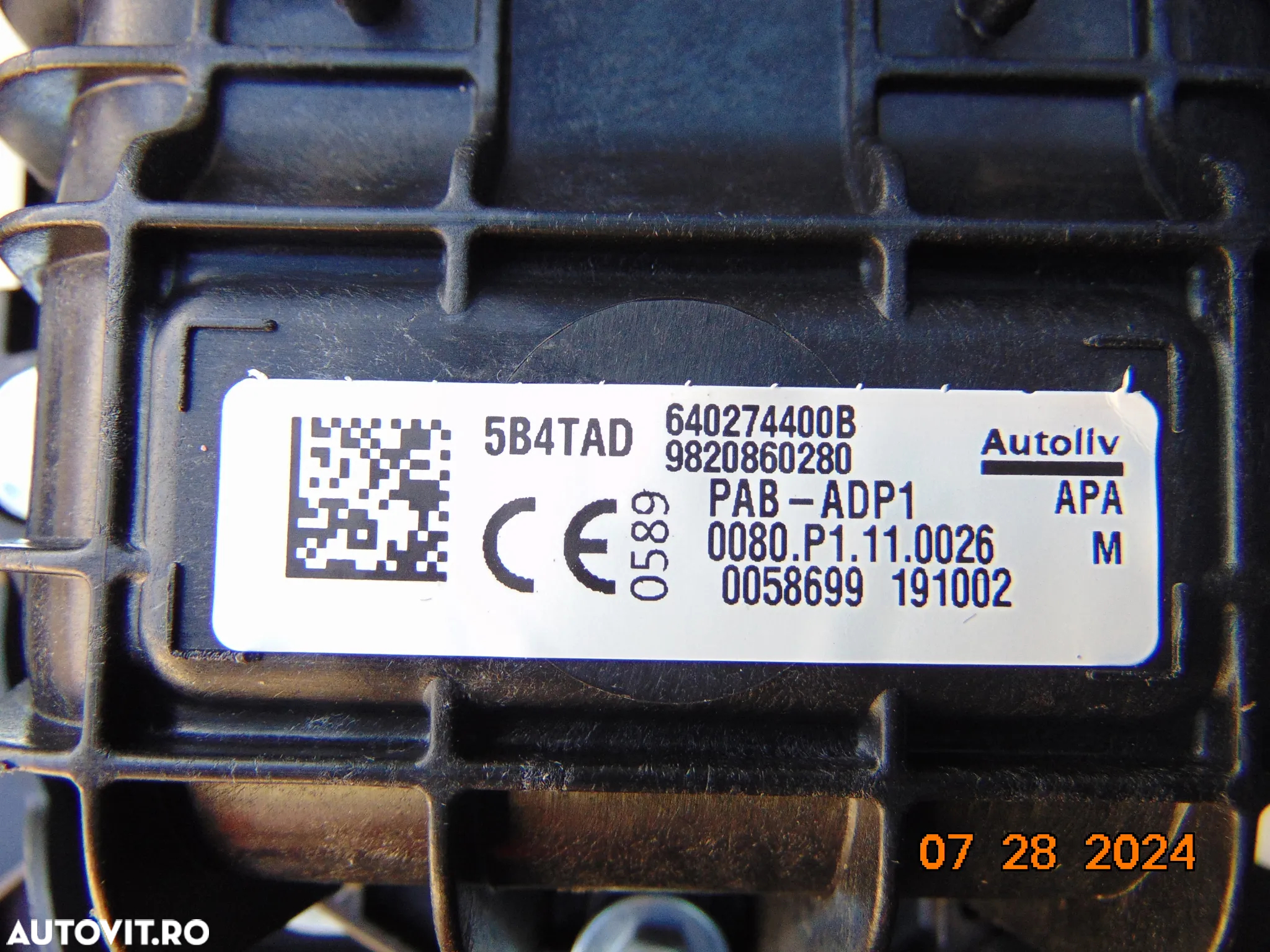 Plansa bord Peugeot 208 dupa 2019 kit plansa bord airbag sofer pasager centuri fata stanga dreapta - 12
