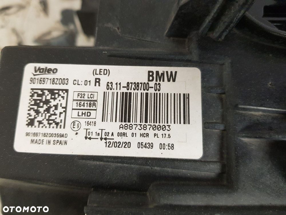 BMW 4 IV F32 F33 F36 REFLEKTOR LAMPA PRAWA PRZÓD PRZEDNIA FULL LED 8738700 EUROPA - 4