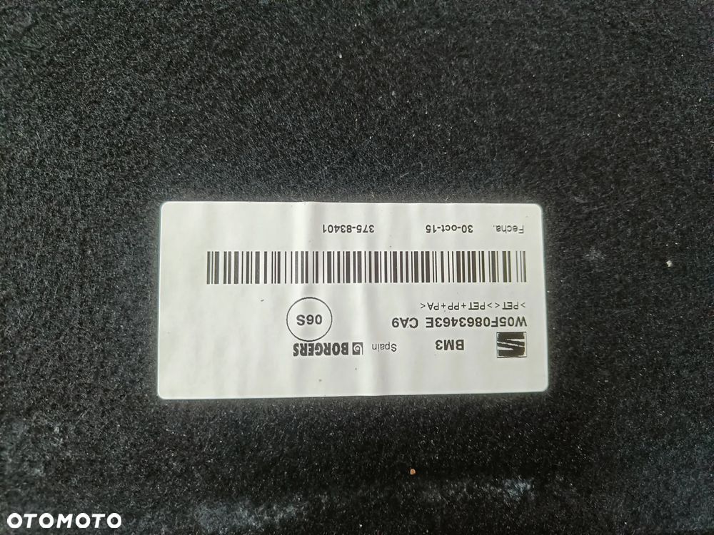 Dywan Wykładzina Bagażnika Seat Leon 3 III 5F0863463E - 5