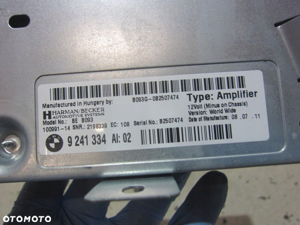 BMW F10 WZMACNIACZ HIFI AMPLITUNER HARMAN 65129312592 9239388 9241334 - 5