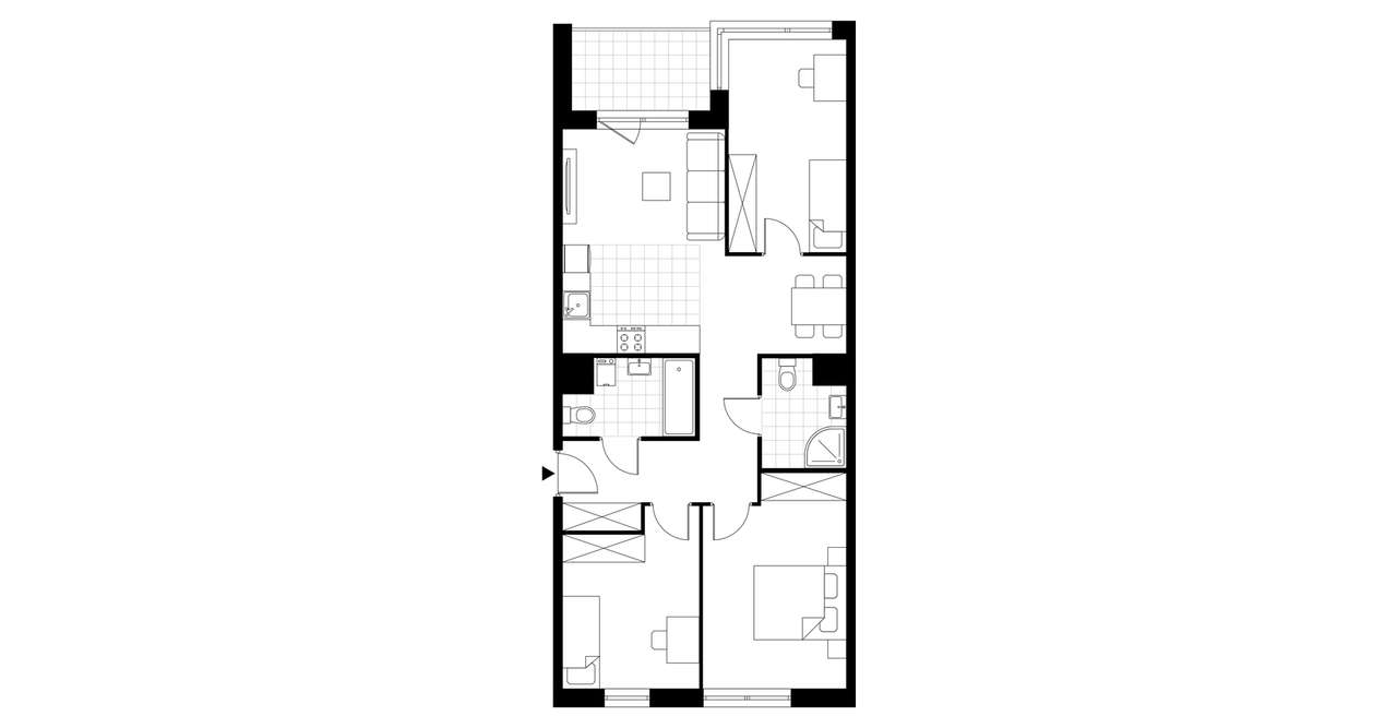 4-pokojowe mieszkanie 76m2 + loggia - Pełny obrazek: 3/10