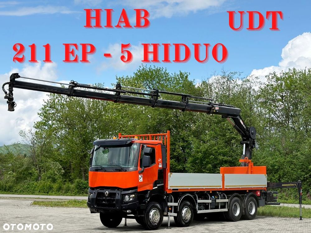 Renault K 430 * SKRZYNIA 7,50 m * HIAB 211 EP - 5 HIDUO + PILOT / 8x4 - 1