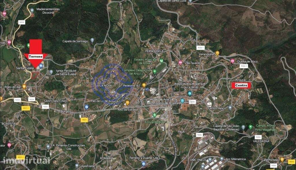 Excelente terreno plano para construção em Arouca com 7000m2 - Grande imagem: 5/16