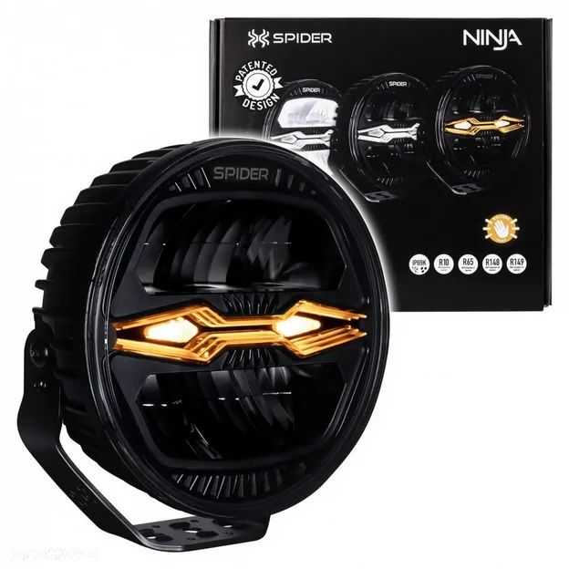 Reflektor drogowy LED X-SPIDER NINJA okrągły strobo halogen dalekosiężny - 1