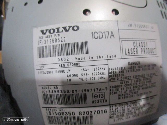 Radios 31260527 VOLVO C30 FASE 1 2009 2.4D 180CV 3P CINZA ORIGINAL 34W635D 1VW717A T - 5