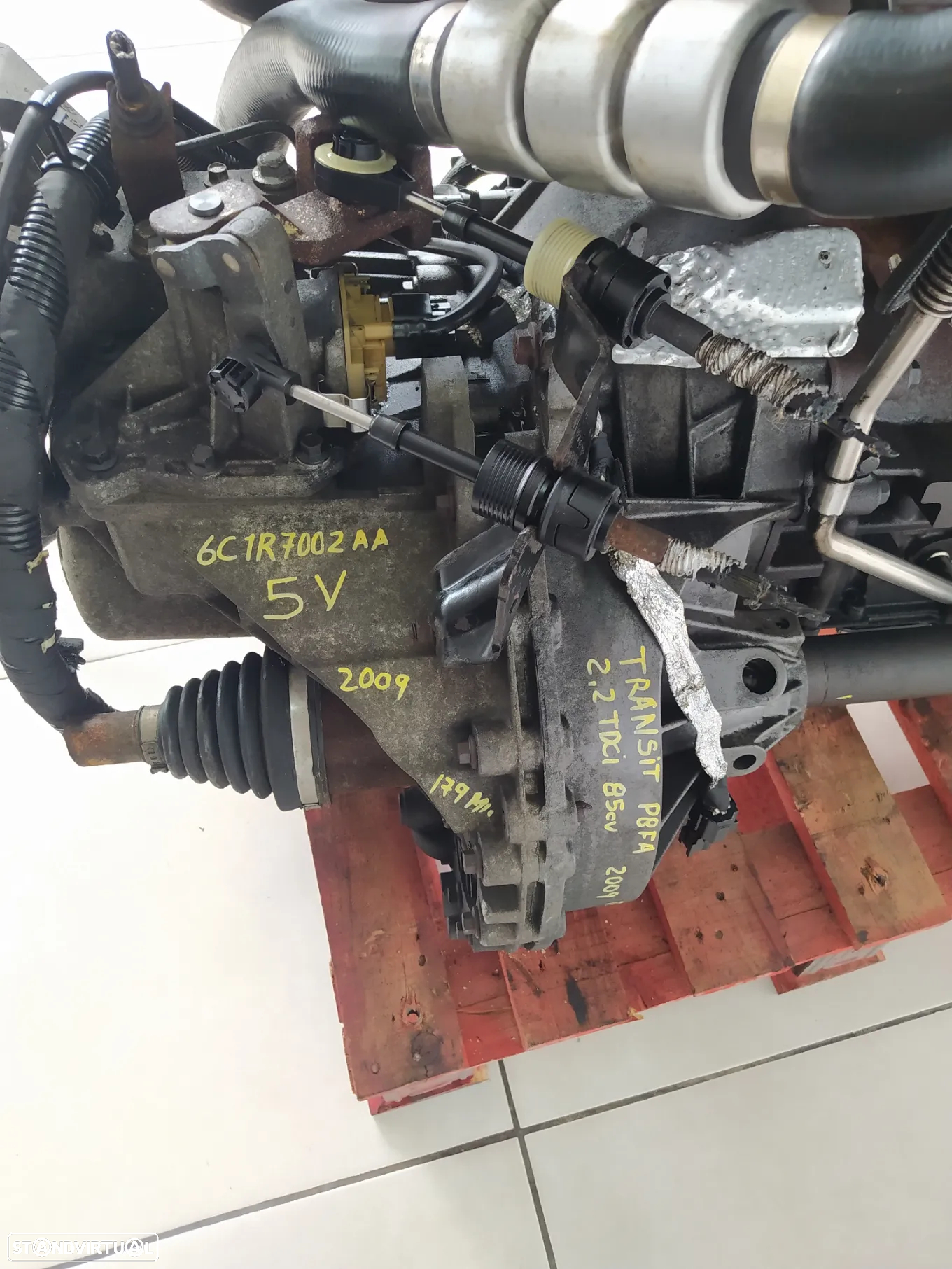 Motor Ford Transit 2.2TDCI 85cv P8FA  caixa 5 velocidades 6C1R 7002 AA - 8