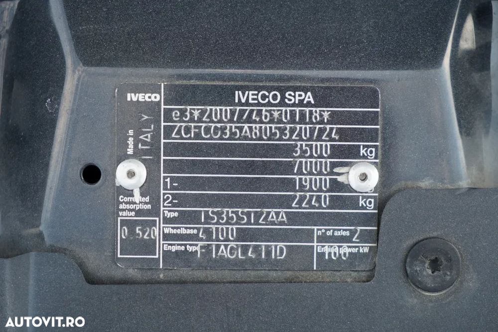 Iveco DAILY 35-140 / BASCULATOR DIN ALUMINIU / 6 LOCURI, REMORCABIL / DOUĂ / MANUAL / IMPORTAT / EURO 6 - 38