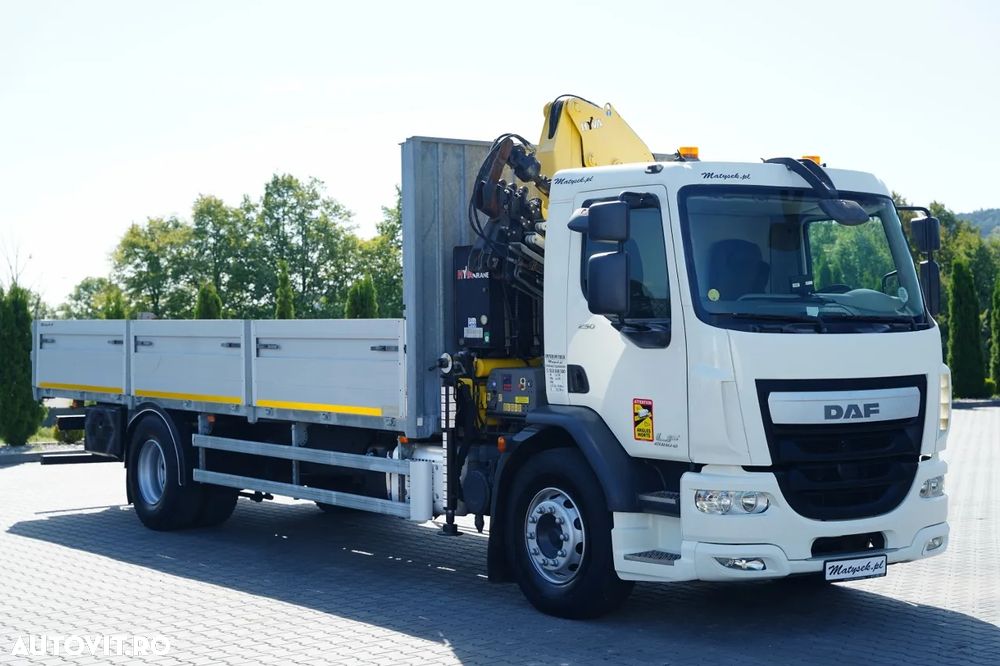 DAF LF 250 / 4X2 / LIVRARE - 7.3 + HDS HYVA HB 150X -E3 / RADIOCOMANDĂ / ROTATOARE / MAX. CAPACITATE DE RIDICARE: 5200 KG / EURO 6 - 11