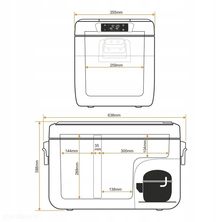Przenośna lodówka turystyczna samochodowa z kompresorem Yolco KX30 CARBON 25L - 7