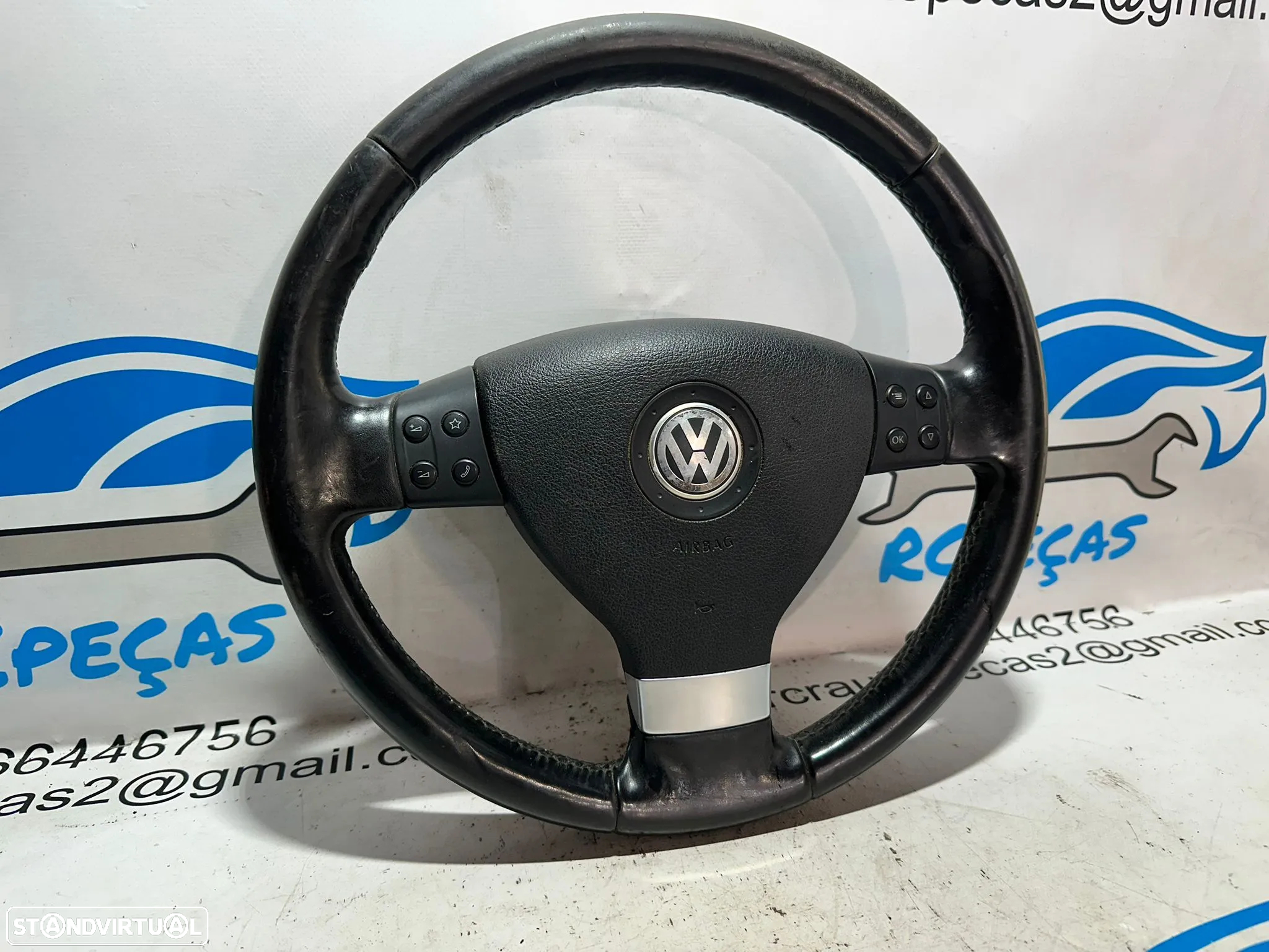 .Volante Pele Original VW Volkswagen Golf V 5 MK5 Variant 1K0419091ES - 3