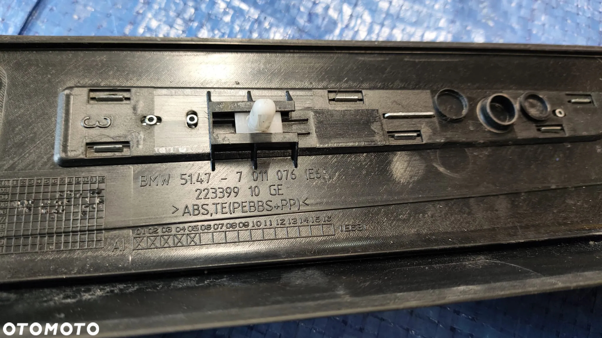 LISTWA NAKŁADKA PROGOWA PROGU PRÓG LISTWY NAKŁADKI PROGOWE KOMPLET LEWA PRAWA 7147286 7011076 7008932 7011075 7147285 7008931 BMW E63 E64 - 6