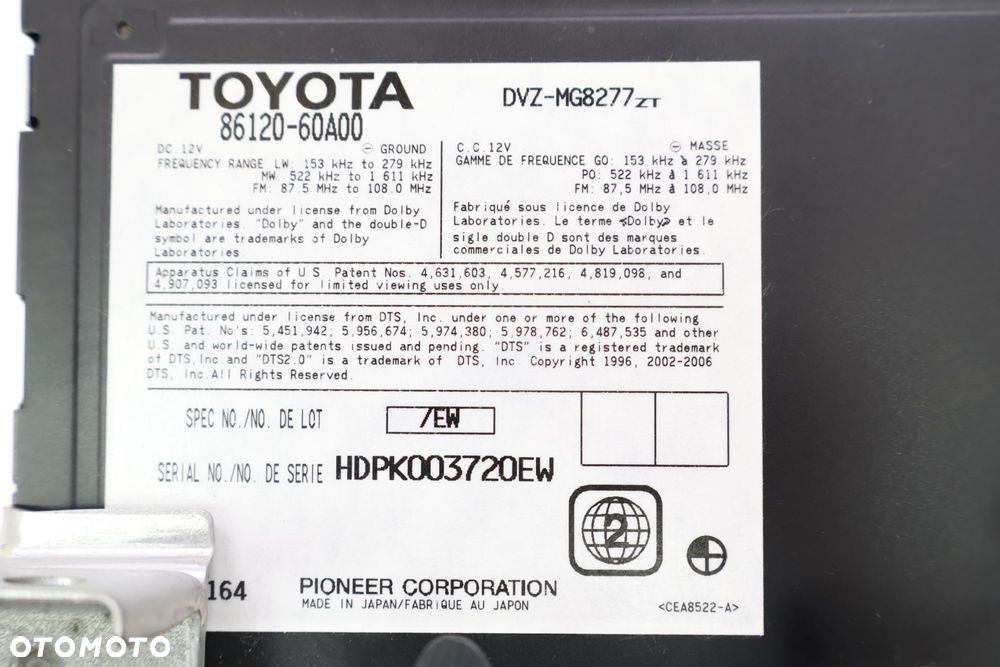 TOYOTA LAND CRUISER 200 08-11 RADIOODTWARZACZ CD 86120-60A00 - 9