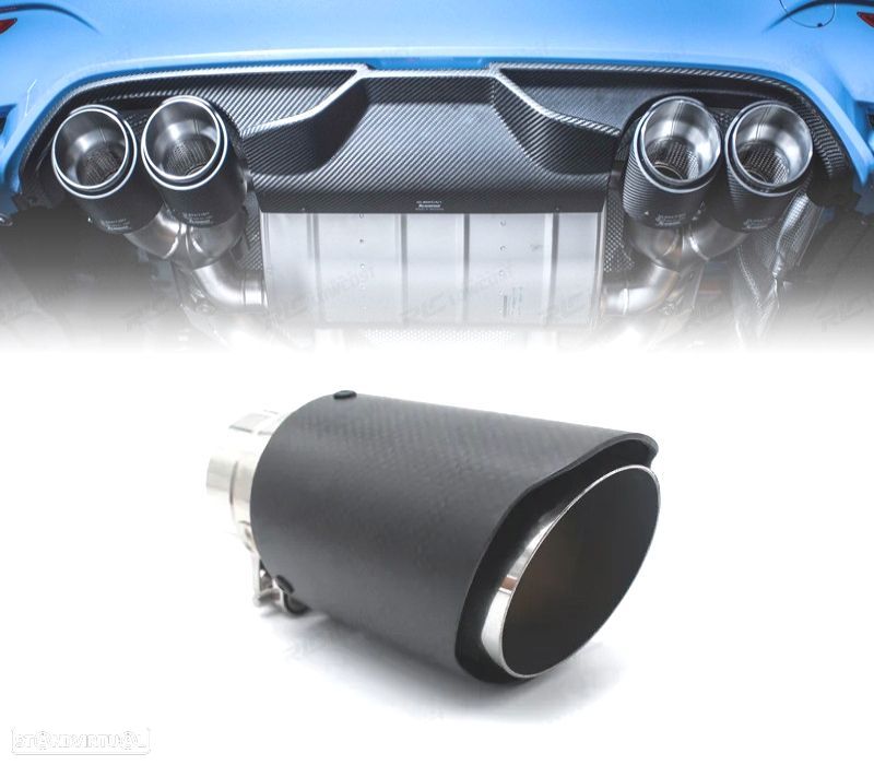 COLA DE ESCAPE UNIVERSAL EM CARBONO TIPO AKRAPOVIC 76MM - 1