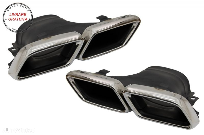 Difuzor Bara Spate cu Ornamente tobe Crom Mercedes E-Class W213 (2016-2019) E63 De- livrare gratuita - 3