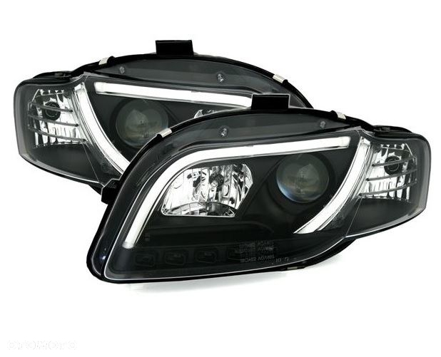 LAMPY REFLEKTORY Do AUDI A4 B7 Od 2004 do 2008 Roku  LED TUBE BLACK - 4